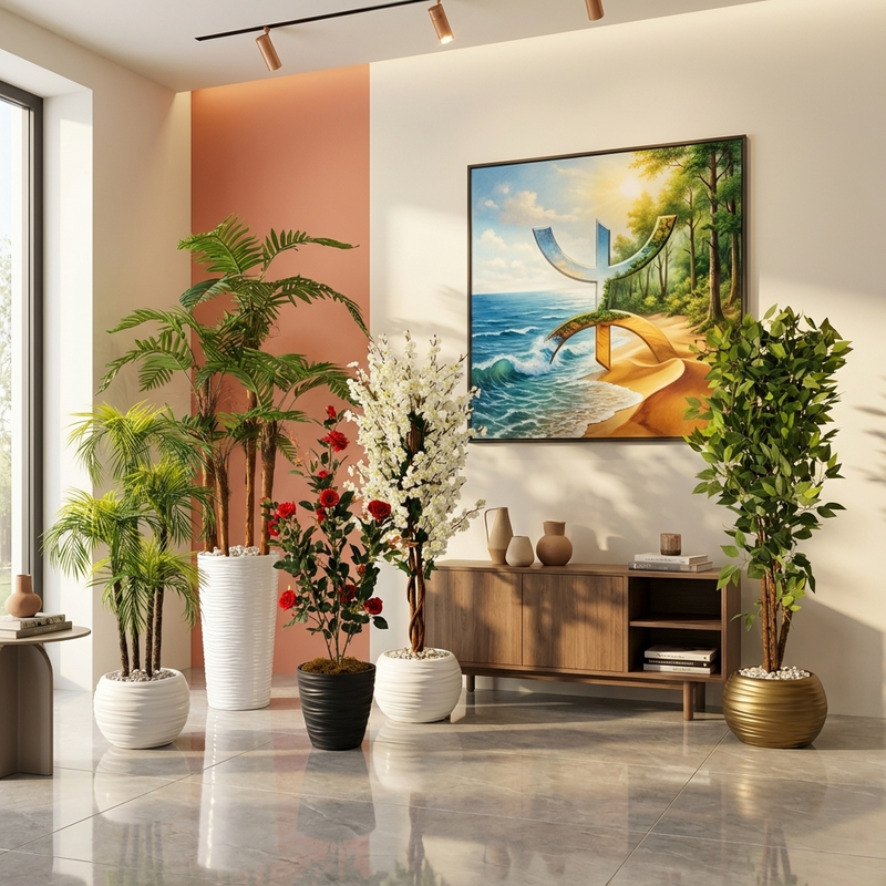 Plantes artificielles réalistes bureau Maroc – Collection Saraflora