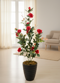 plante artificielle de roses rouges