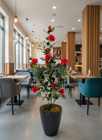 plante artificielle de roses rouges