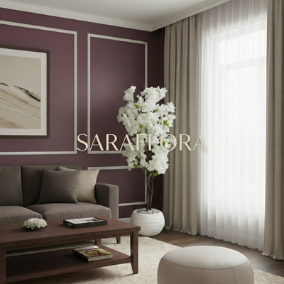 Arbre artificiel à fleurs blanches