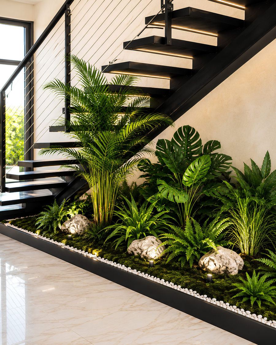 Jardin Décoratif sous Escalier Suspendu