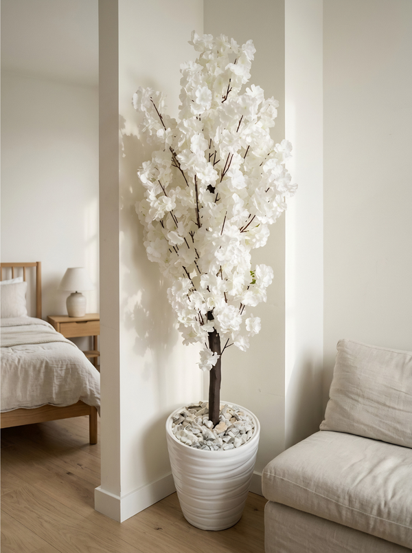 Arbre à feuilles de laurier blanches