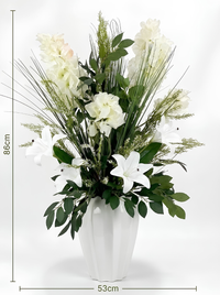 Pureté Majestueuse Vase Porcelaine Blanc 86 cm