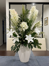 Pureté Majestueuse Vase Porcelaine Blanc 86 cm