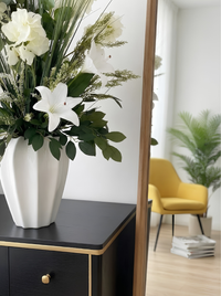 Pureté Majestueuse Vase Porcelaine Blanc 86 cm