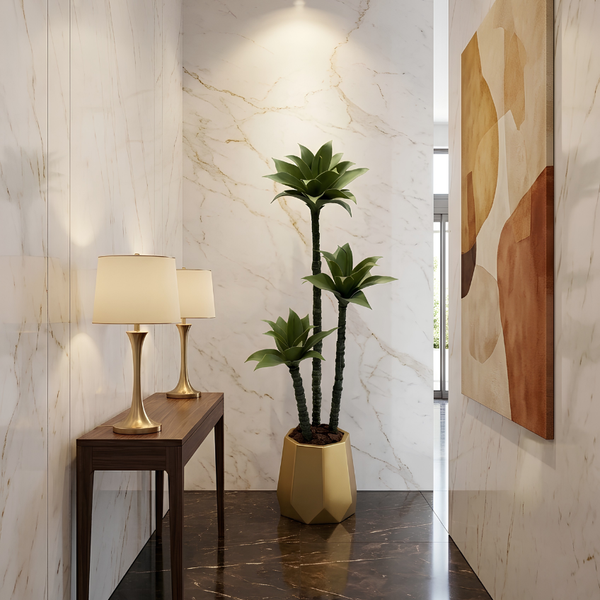 Dracaena Massangeana avec pot en polyester