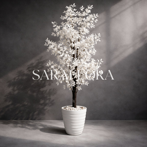 Arbre à feuilles de laurier blanches