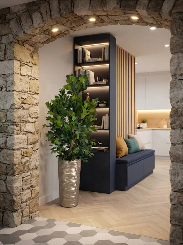 Ficus Microcarpa Luxe 150cm – Plante Artificielle Haut de Gamme & Pot Polyéthylène Design ***