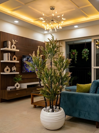 Dracaena Artificielle Fleurie 134cm –  Stabilisation Marbre Gris