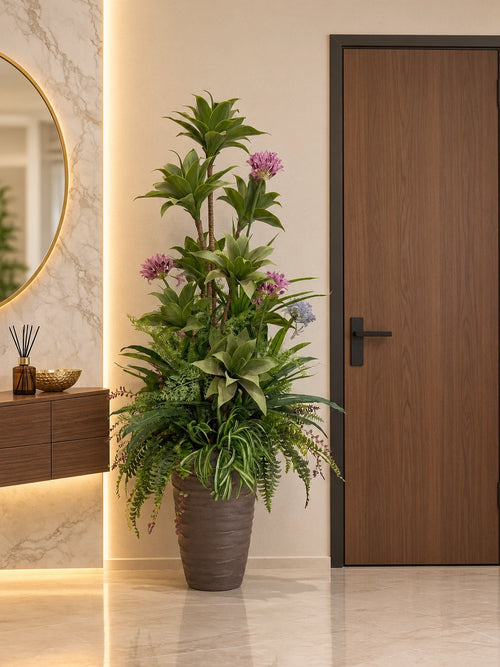 Composition Multi-Plantes Agapanthe Mauve - Modèle Luxe -180cm